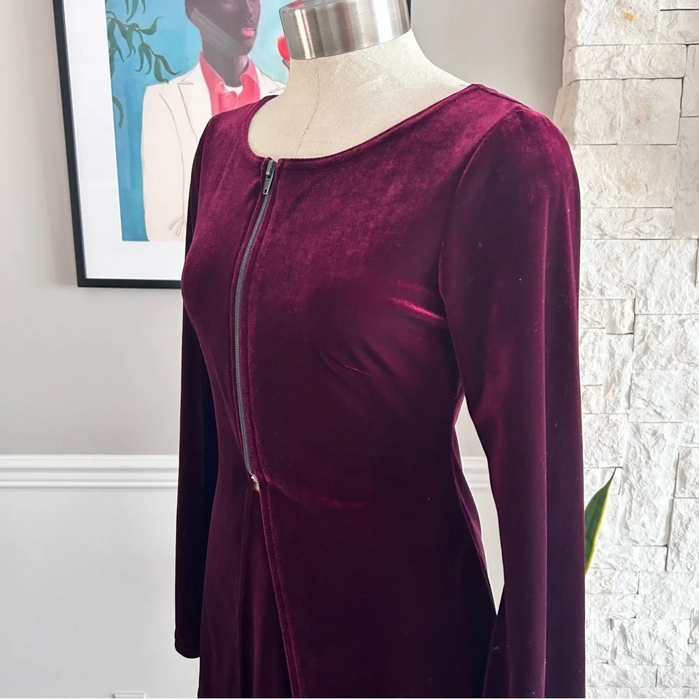 Vintage Via Velvet 2-Piece Set Burgundy 90s Grunge Made in USA Size Medium